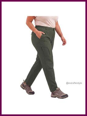 Plus Size Cargo Hiking Pants Lightweight Travel Pants 5 Zipper Pockets 1X-5X